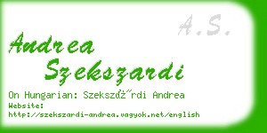 andrea szekszardi business card